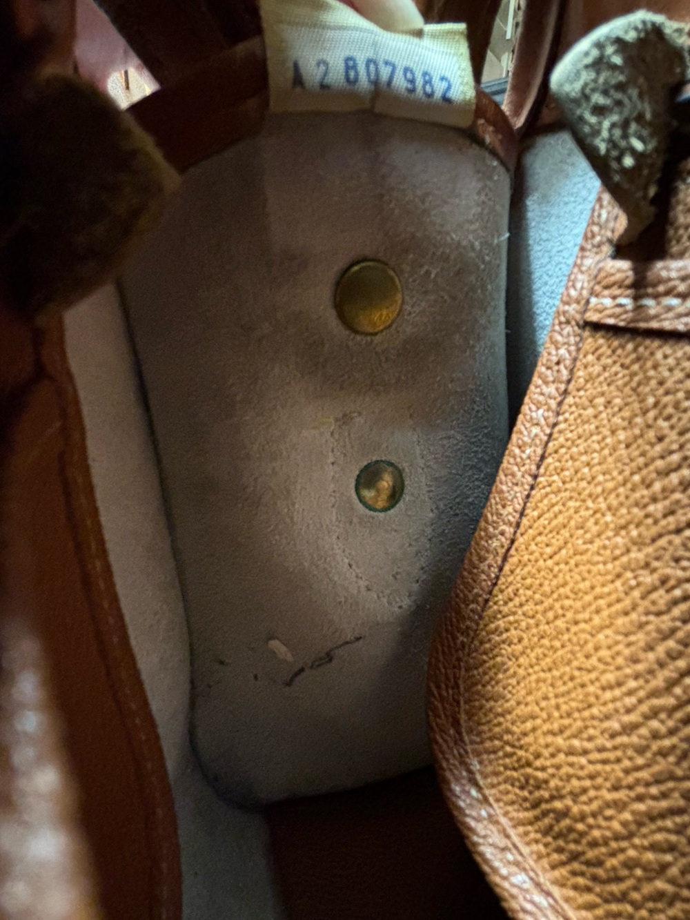 Vintage Dooney & Bourke AWL Crossbody Bag Taupe Tan Leather USA Satchel - Picture 8 of 13